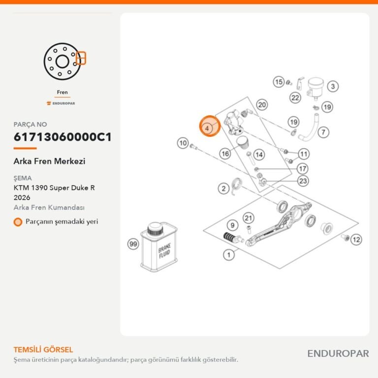 Arka Fren Merkezi 61713060000C1 parça şeması