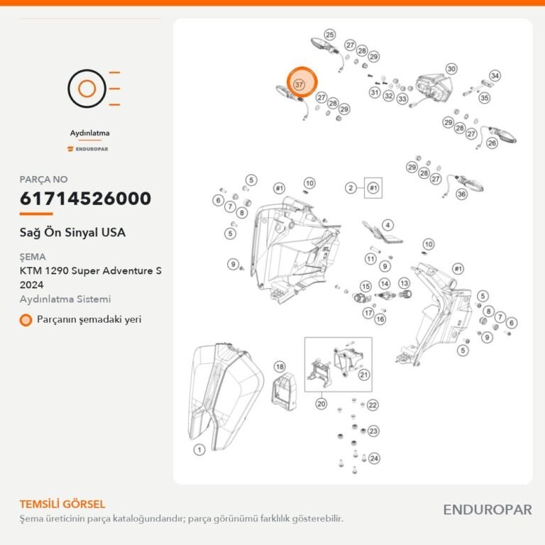 Sağ Ön Sinyal USA 61714526000 parça şeması