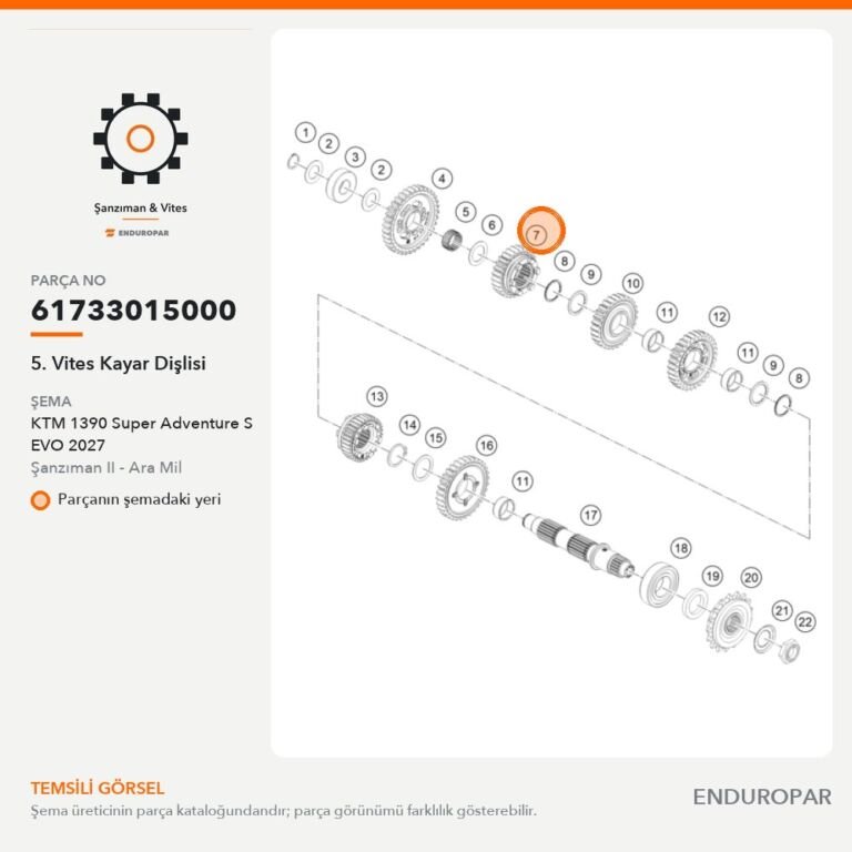 5. Vites Kayar Dişlisi 61733015000 parça şeması