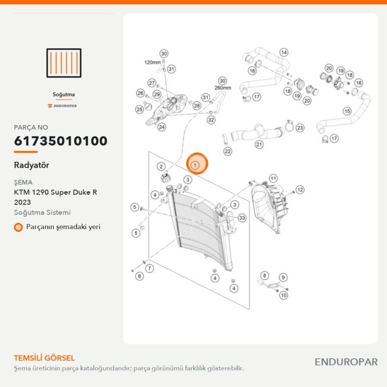 Radyatör 61735010100 parça şeması
