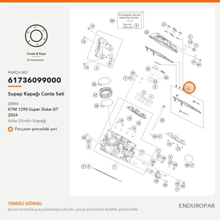 Supap Kapağı Conta Seti 61736099000 parça şeması