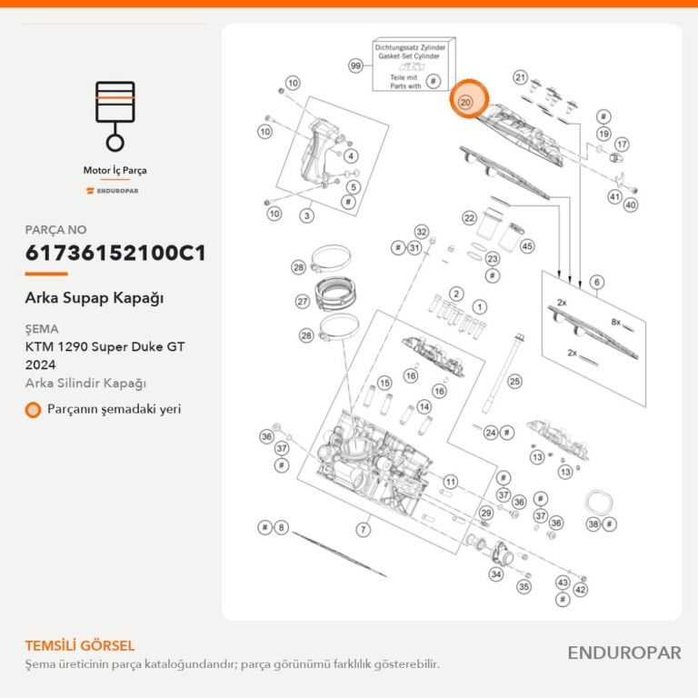 Arka Supap Kapağı 61736152100C1 parça şeması