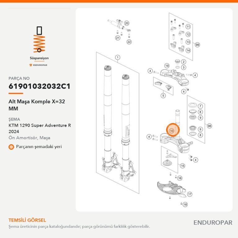 Alt Maşa Komple X=32 MM 61901032032C1 parça şeması
