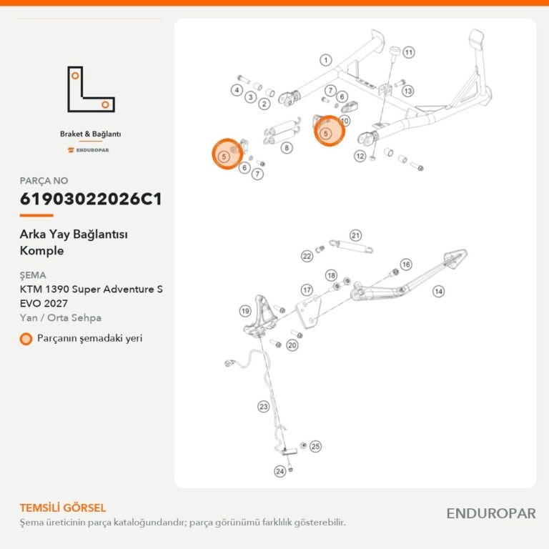 Arka Yay Bağlantısı Komple 61903022026C1 parça şeması