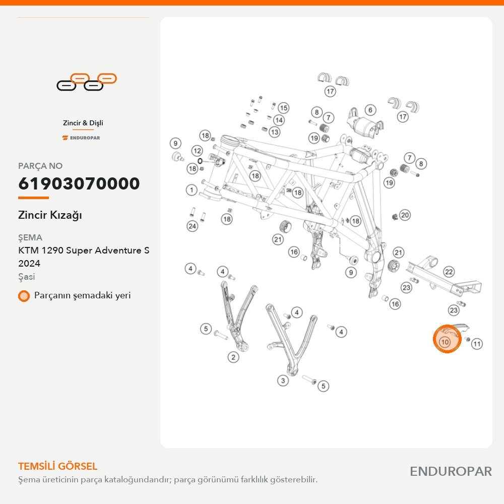 Zincir Kızağı 61903070000 parça şeması