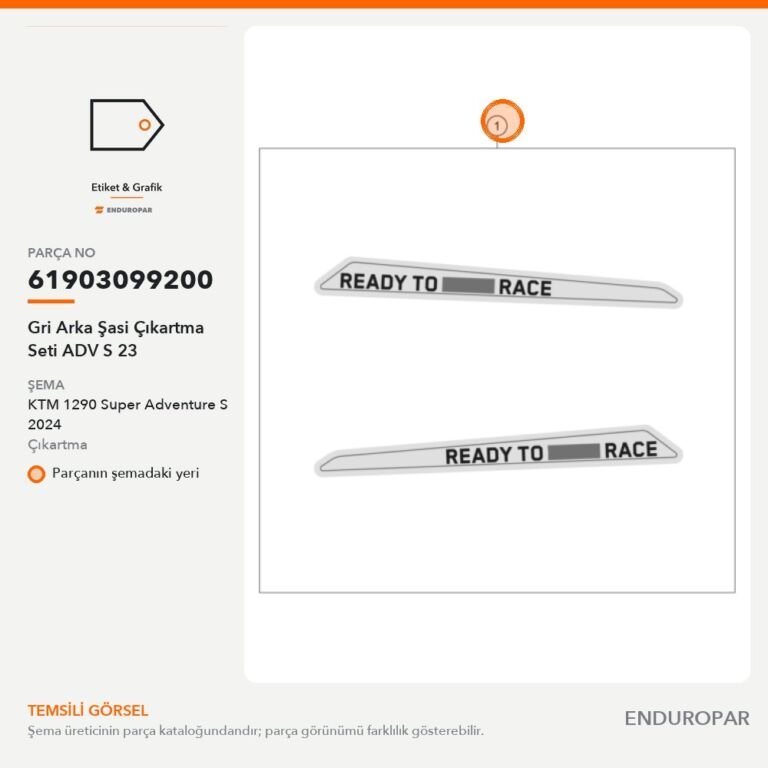 Gri Arka Şasi Çıkartma Seti ADV S 23 61903099200 parça şeması