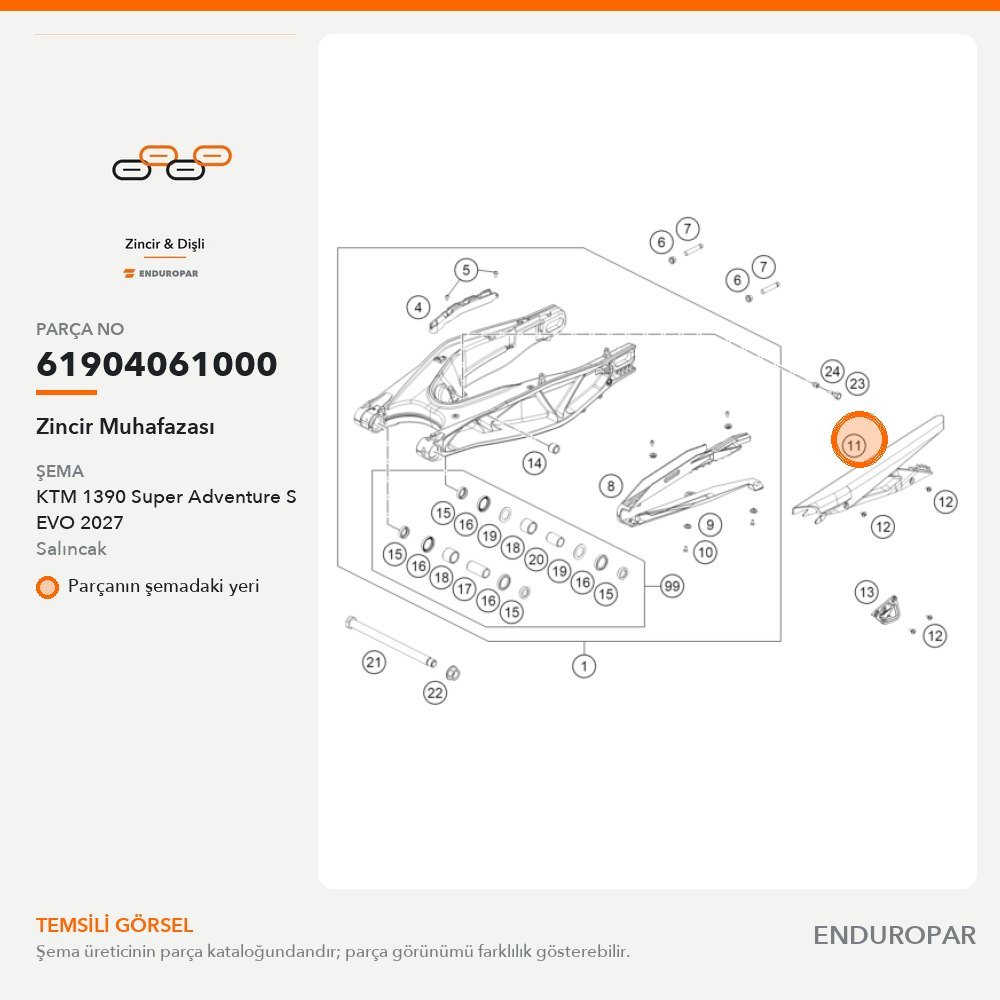 Zincir Muhafazası 61904061000 parça şeması