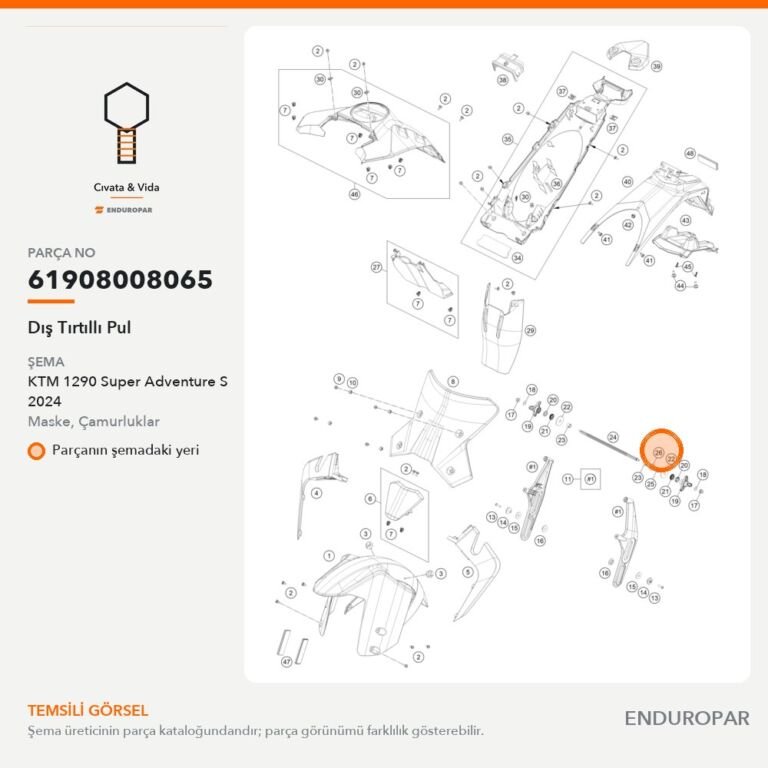 Dış Tırtıllı Pul 61908008065 parça şeması