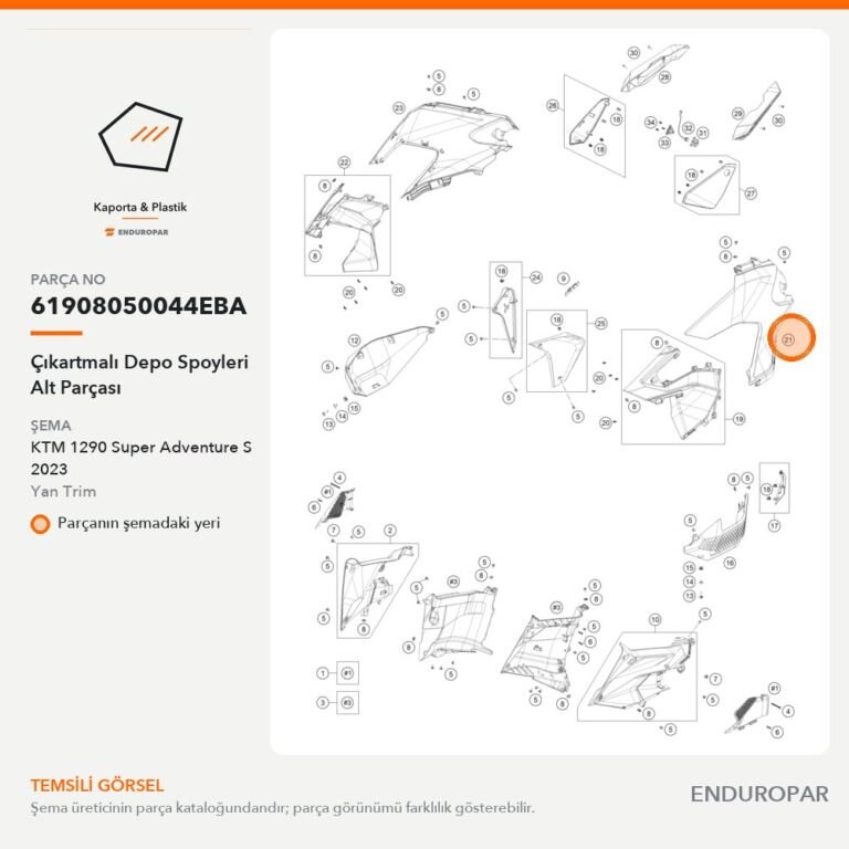 Çıkartmalı Depo Spoyleri Alt Parçası 61908050044EBA parça şeması