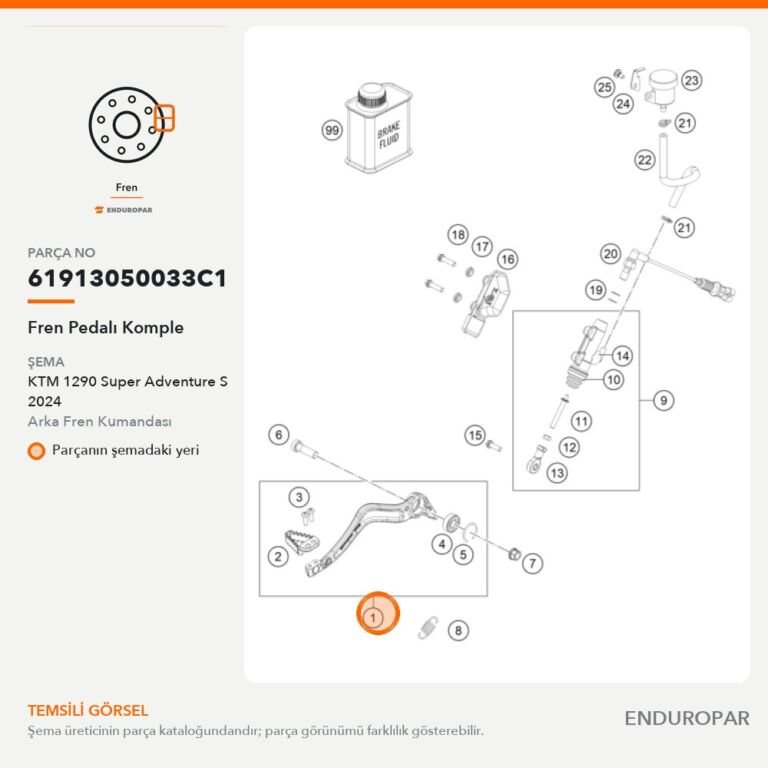 Fren Pedalı Komple 61913050033C1 parça şeması