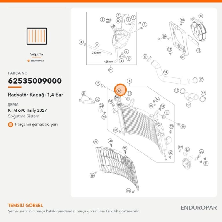 Radyatör Kapağı 1,4 Bar 62535009000 parça şeması