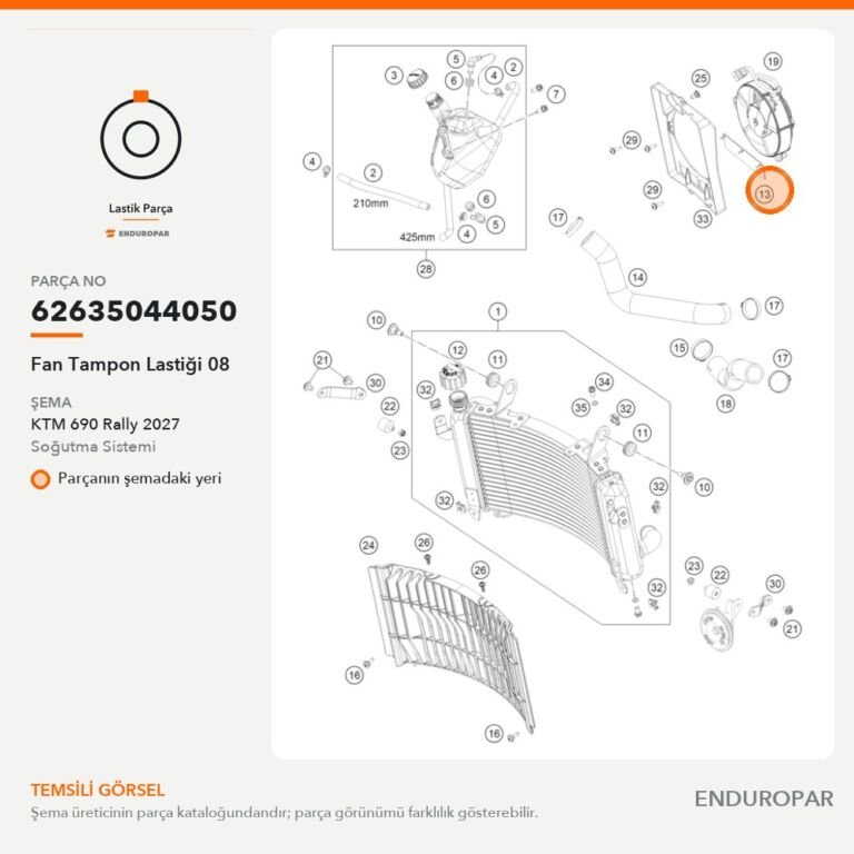 Fan Tampon Lastiği 08 62635044050 parça şeması