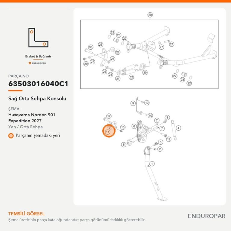 Sağ Orta Sehpa Konsolu 63503016040C1 parça şeması