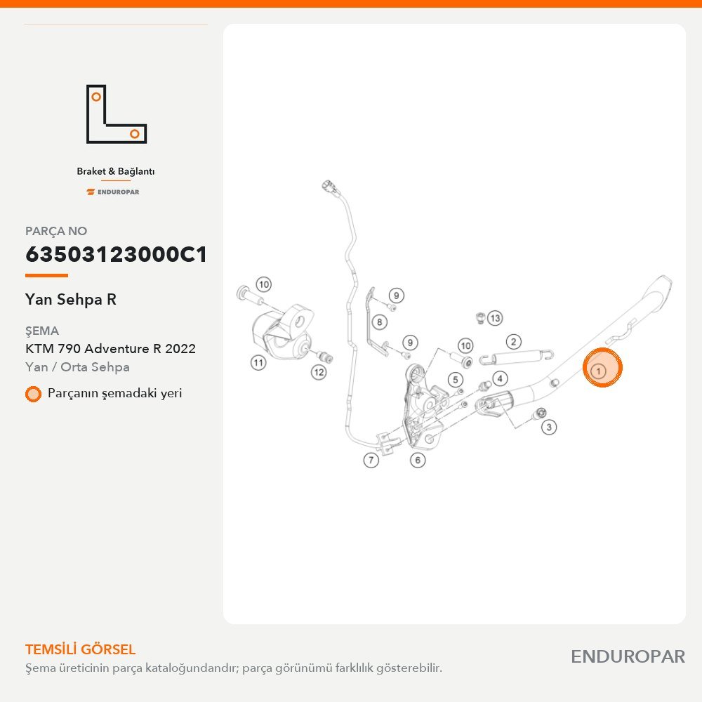 Yan Sehpa R 63503123000C1 parça şeması