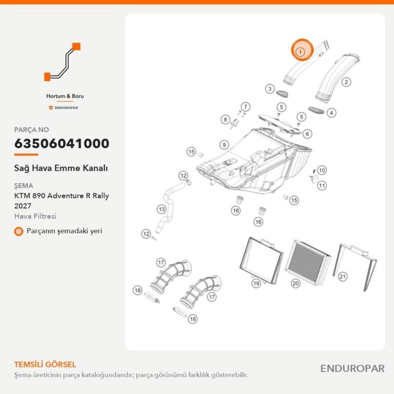Sağ Hava Emme Kanalı 63506041000 parça şeması