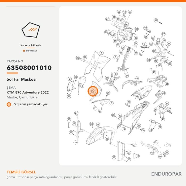 Sol Far Maskesi 63508001010 parça şeması