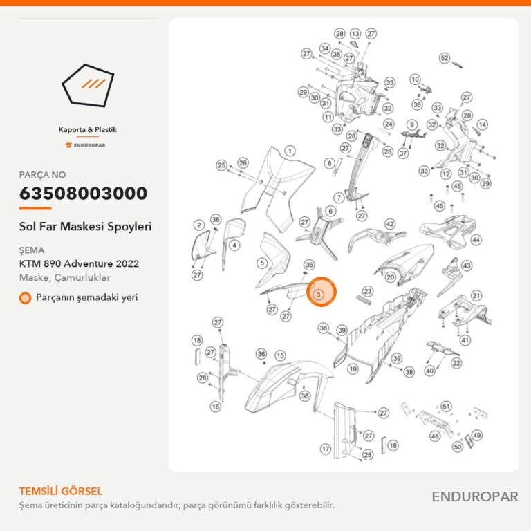 Sol Far Maskesi Spoyleri 63508003000 parça şeması