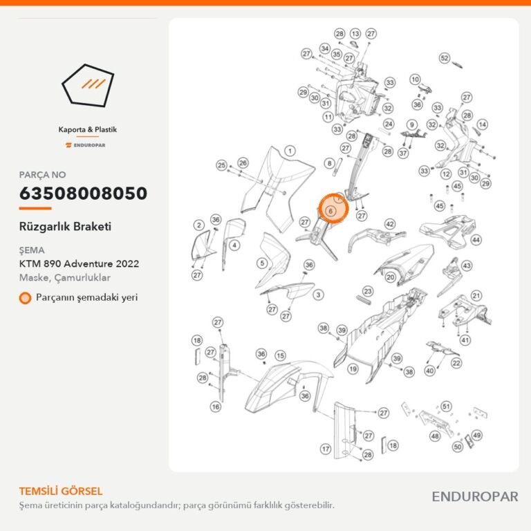 Rüzgarlık Braketi 63508008050 parça şeması