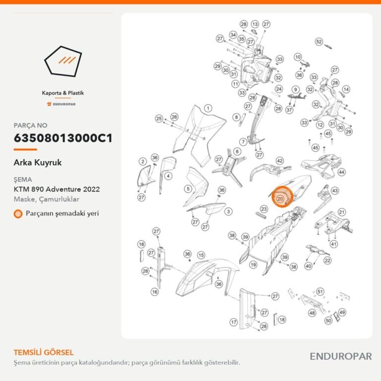 Arka Kuyruk 63508013000C1 parça şeması