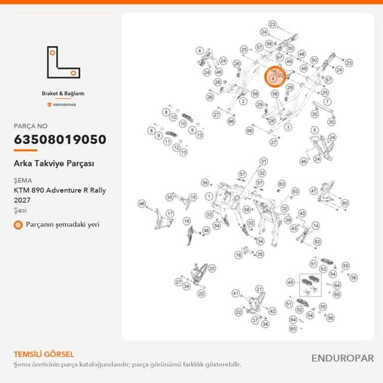 Arka Takviye Parçası 63508019050 parça şeması