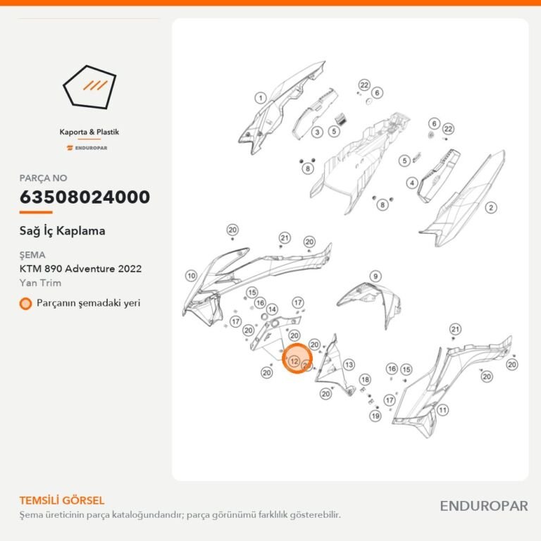 Sağ İç Kaplama 63508024000 parça şeması