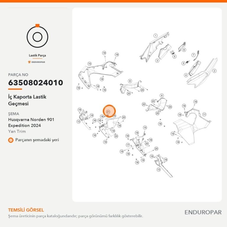 İç Kaporta Lastik Geçmesi 63508024010 parça şeması