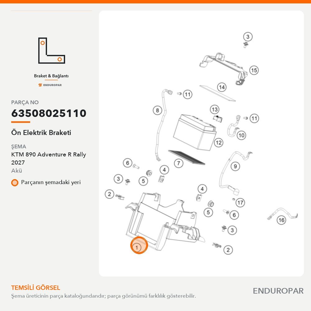 Ön Elektrik Braketi 63508025110 parça şeması