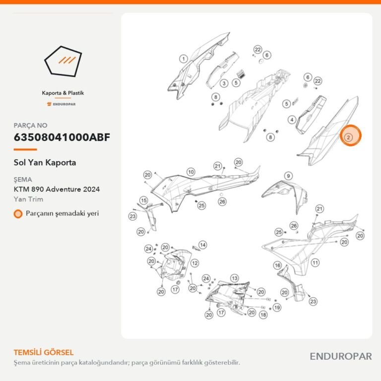 Sol Yan Kaporta 63508041000ABF parça şeması