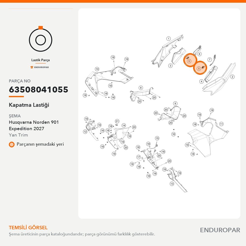 Kapatma Lastiği 63508041055 parça şeması