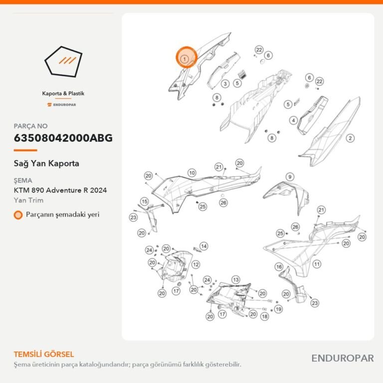 Sağ Yan Kaporta 63508042000ABG parça şeması