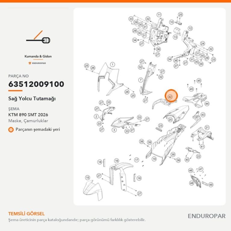 Sağ Yolcu Tutamağı 63512009100 parça şeması