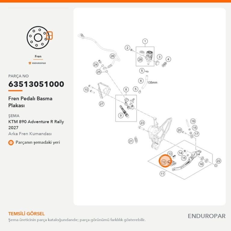 Fren Pedalı Basma Plakası 63513051000 parça şeması