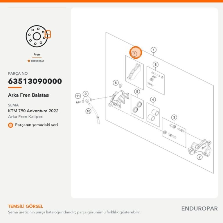 Arka Fren Balatası 63513090000 parça şeması