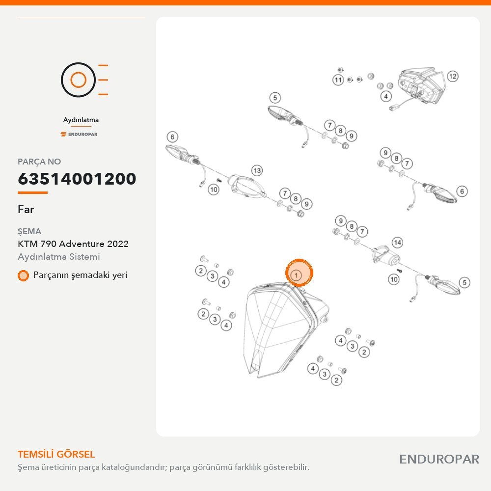 Far 63514001200 parça şeması