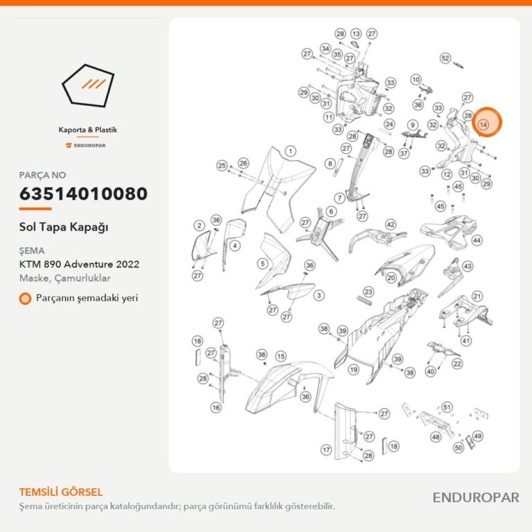 Sol Tapa Kapağı 63514010080 parça şeması