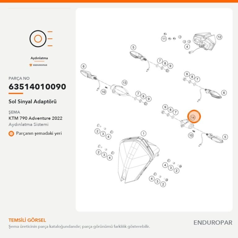 Sol Sinyal Adaptörü 63514010090 parça şeması