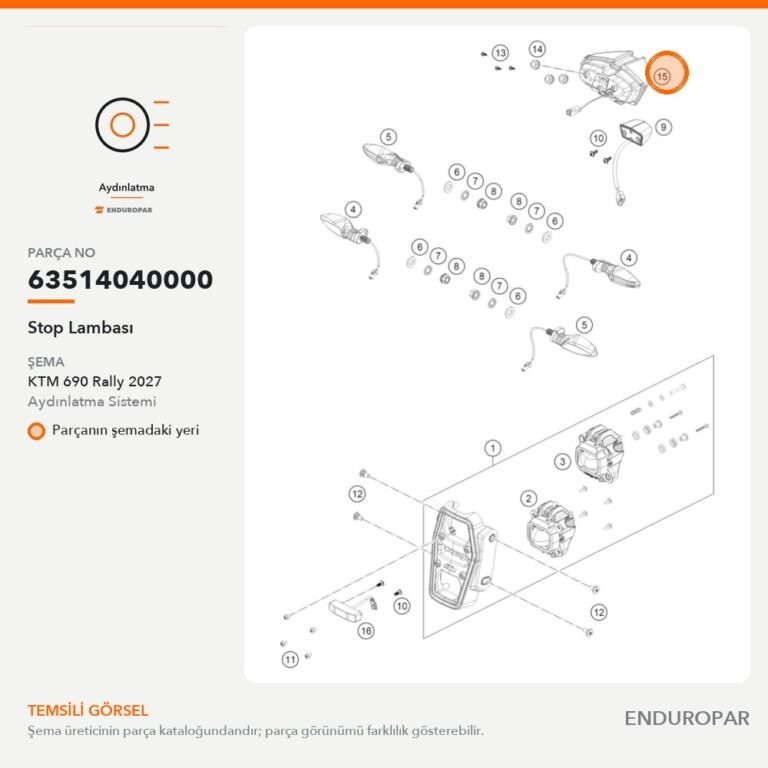 Stop Lambası 63514040000 parça şeması