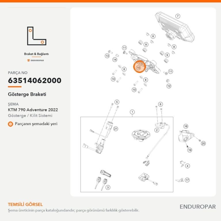 Gösterge Braketi 63514062000 parça şeması