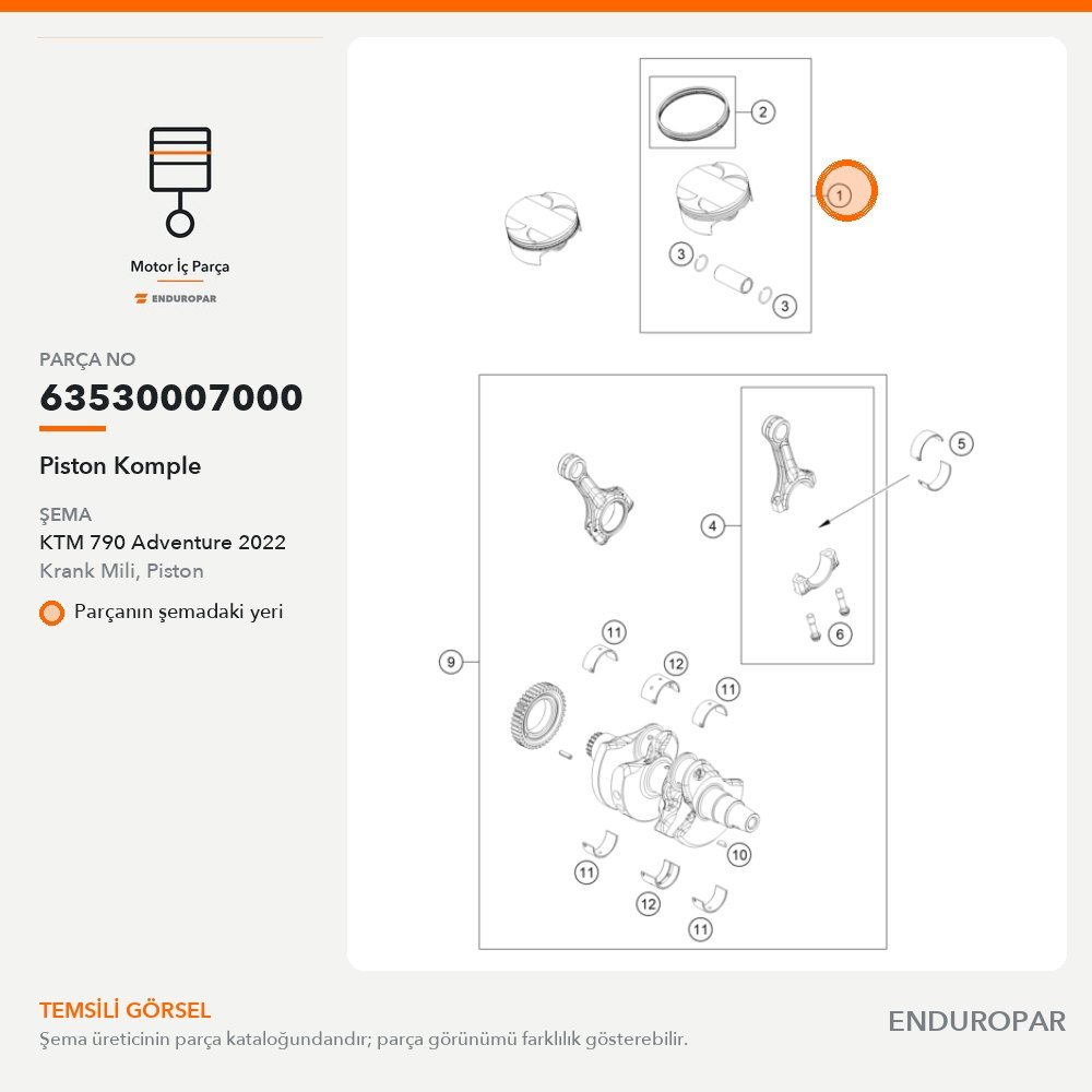 Piston Komple 63530007000 parça şeması