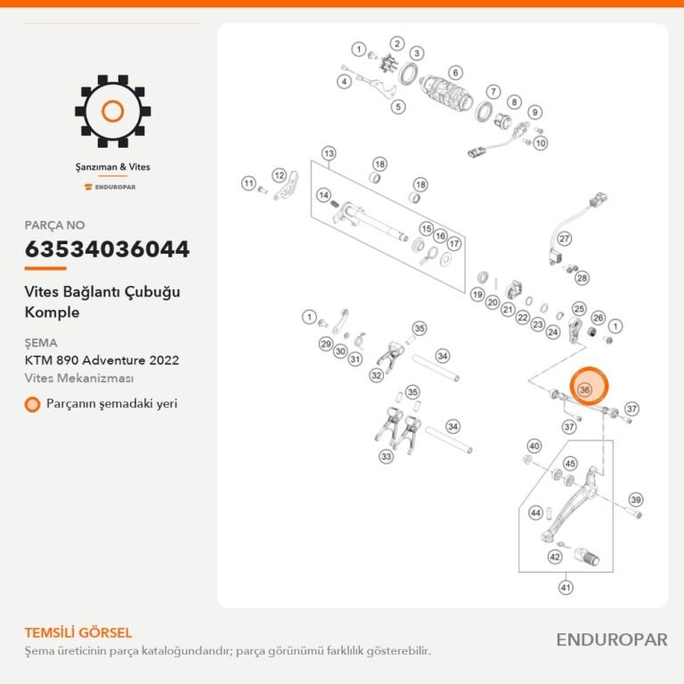 Vites Bağlantı Çubuğu Komple 63534036044 parça şeması