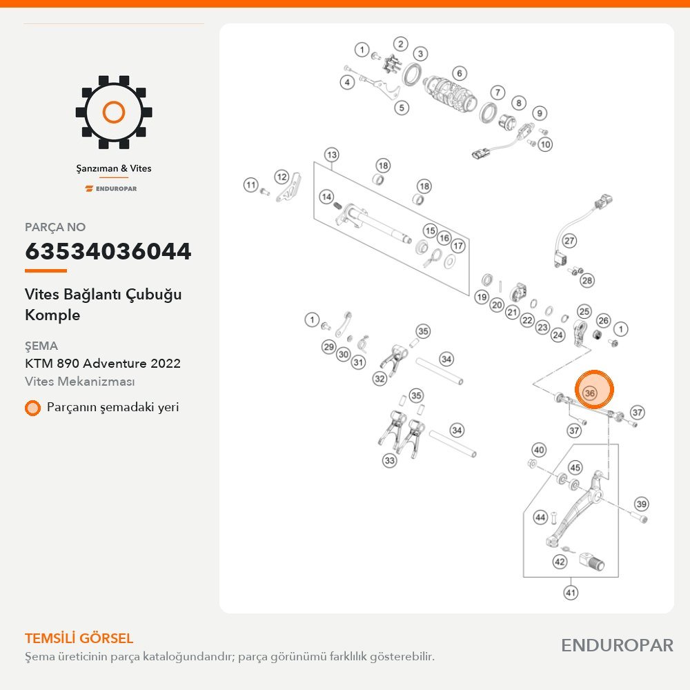 Vites Bağlantı Çubuğu Komple 63534036044 parça şeması