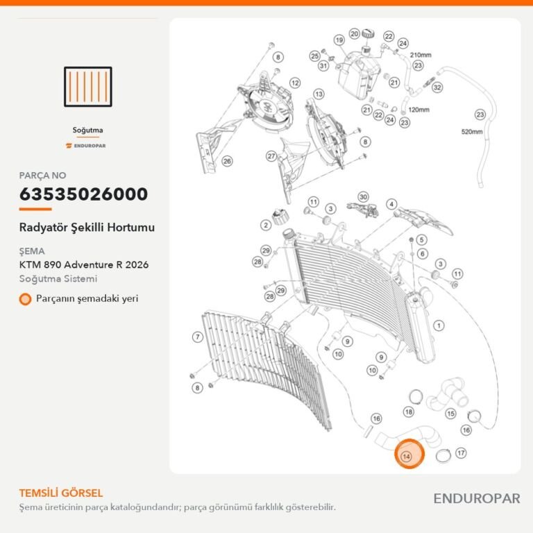 Radyatör Şekilli Hortumu 63535026000 parça şeması