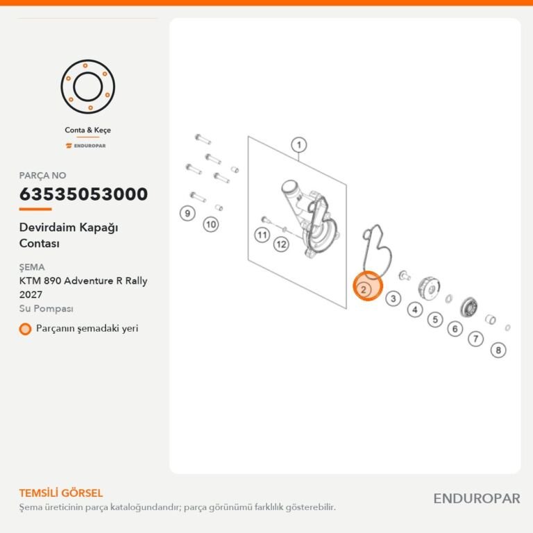 Devirdaim Kapağı Contası 63535053000 parça şeması