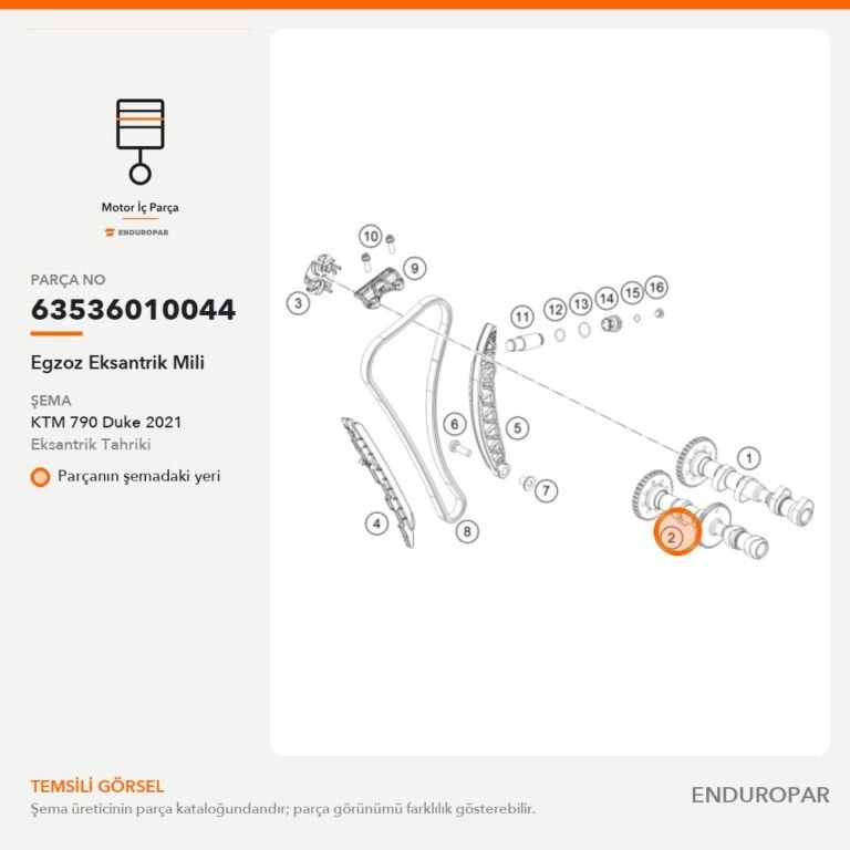 Egzoz Eksantrik Mili 63536010044 parça şeması