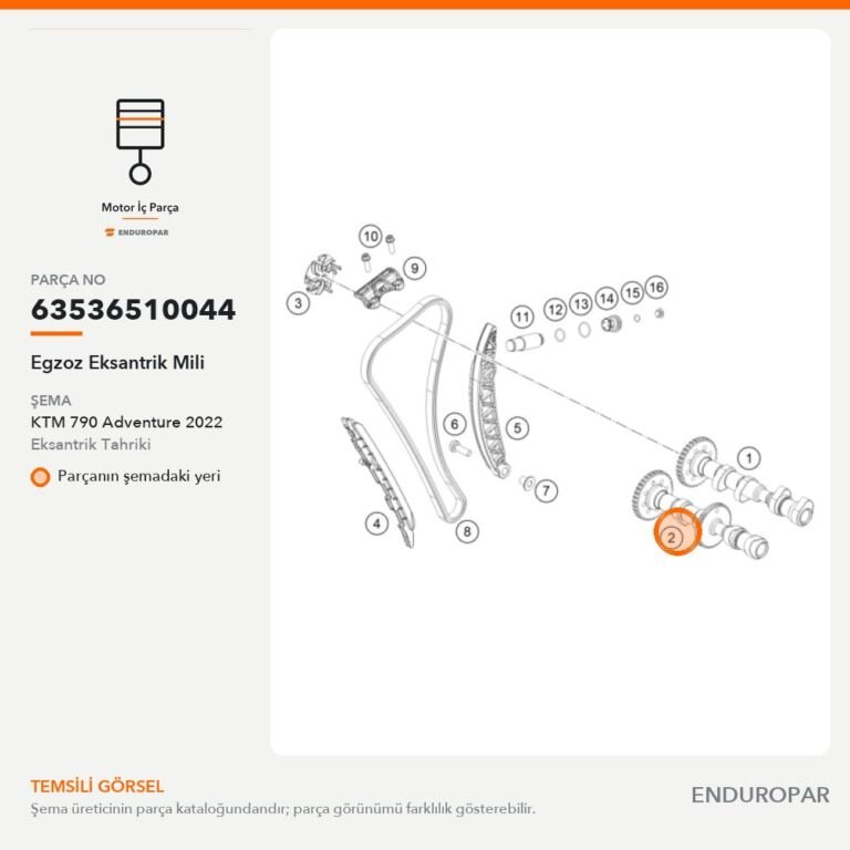 Egzoz Eksantrik Mili 63536510044 parça şeması