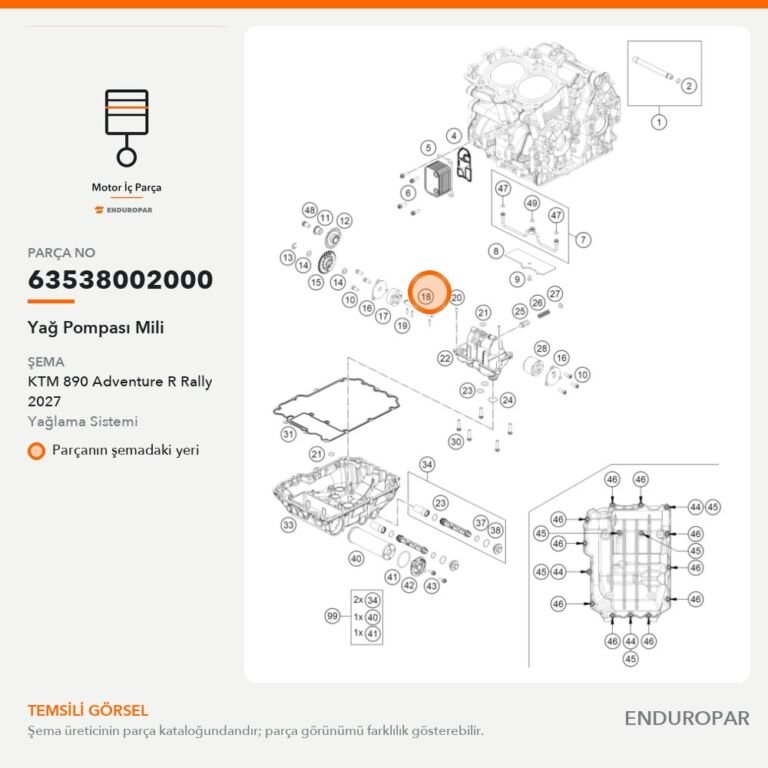 Yağ Pompası Mili 63538002000 parça şeması