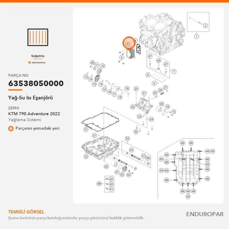 Yağ-Su Isı Eşanjörü 63538050000 parça şeması