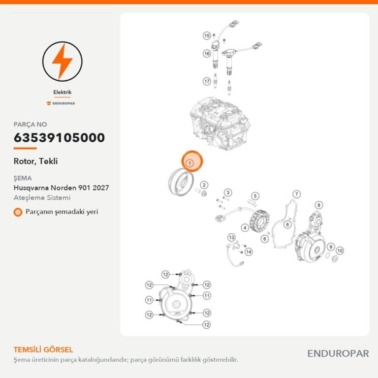 Rotor, Tekli 63539105000 parça şeması