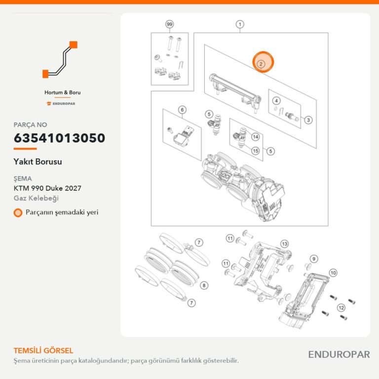 Yakıt Borusu 63541013050 parça şeması