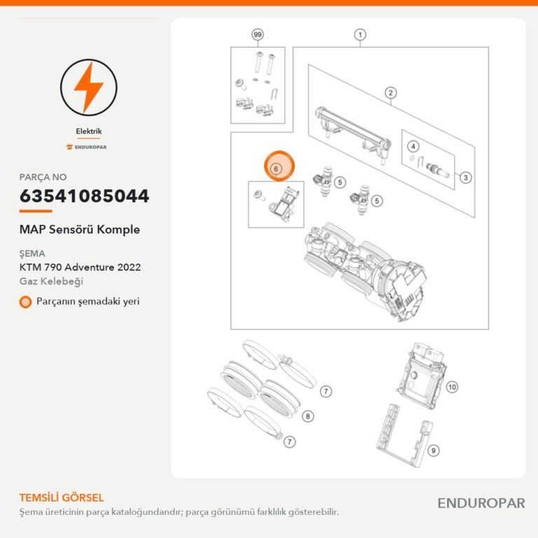 MAP Sensörü Komple 63541085044 parça şeması